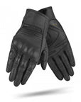 SHIMA black leather lady gloves with ventilation holes