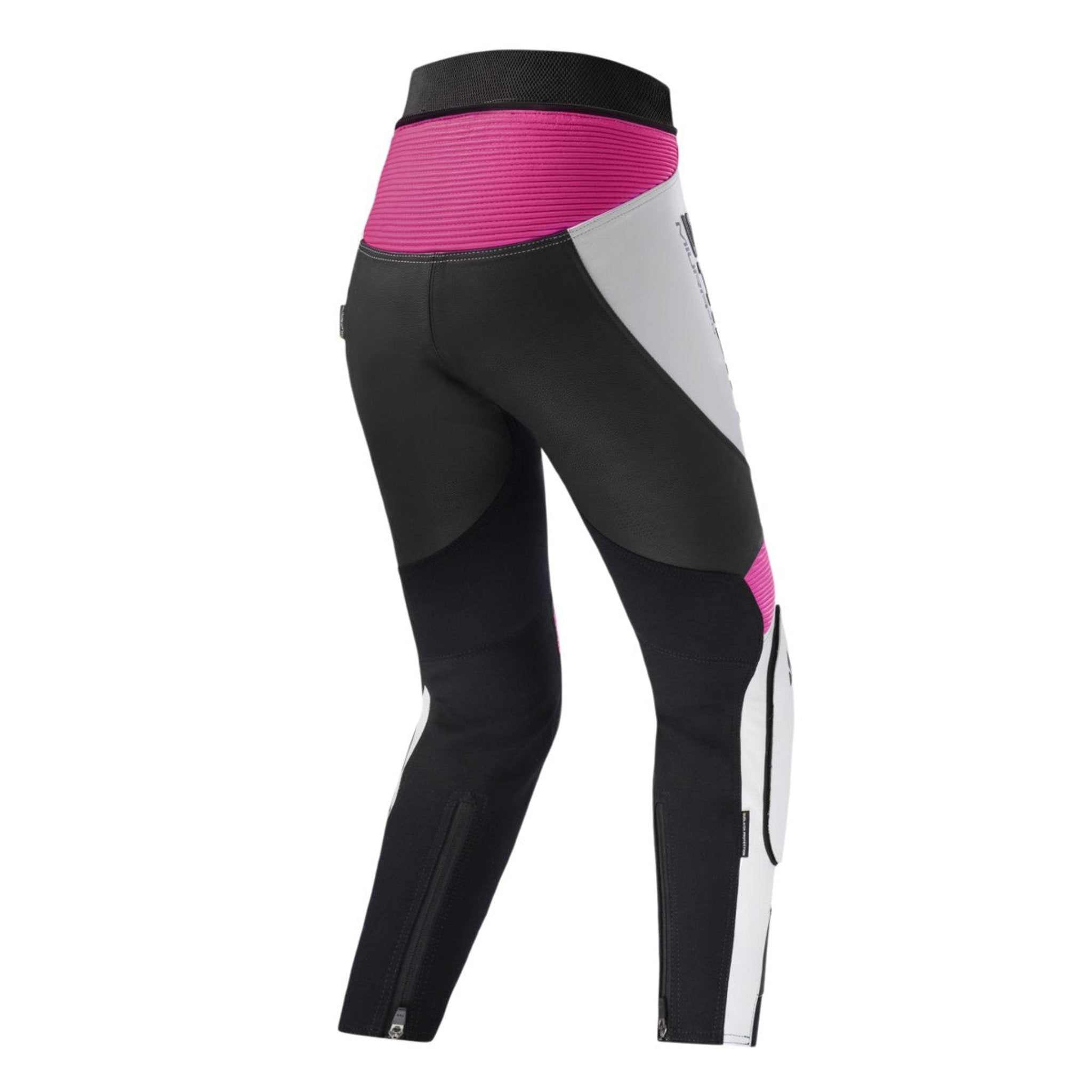 black white and pink motorcycle pants from Shima