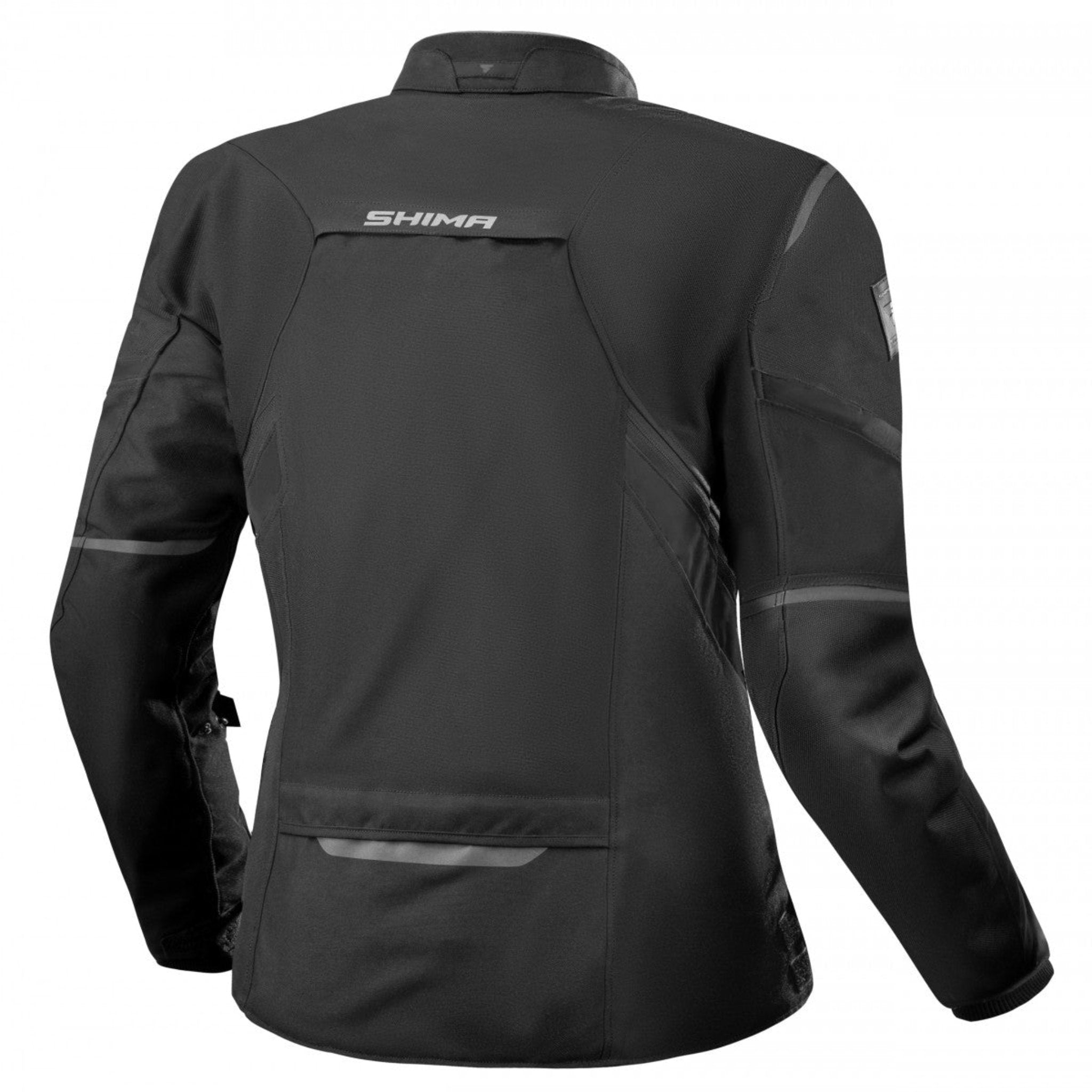 a back of black and grey fluo lady motorcycle jacket from SHIMA