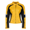 yellow and black leather women's motorcycle jacket with reflectors on the sleeves from Moto Girl.