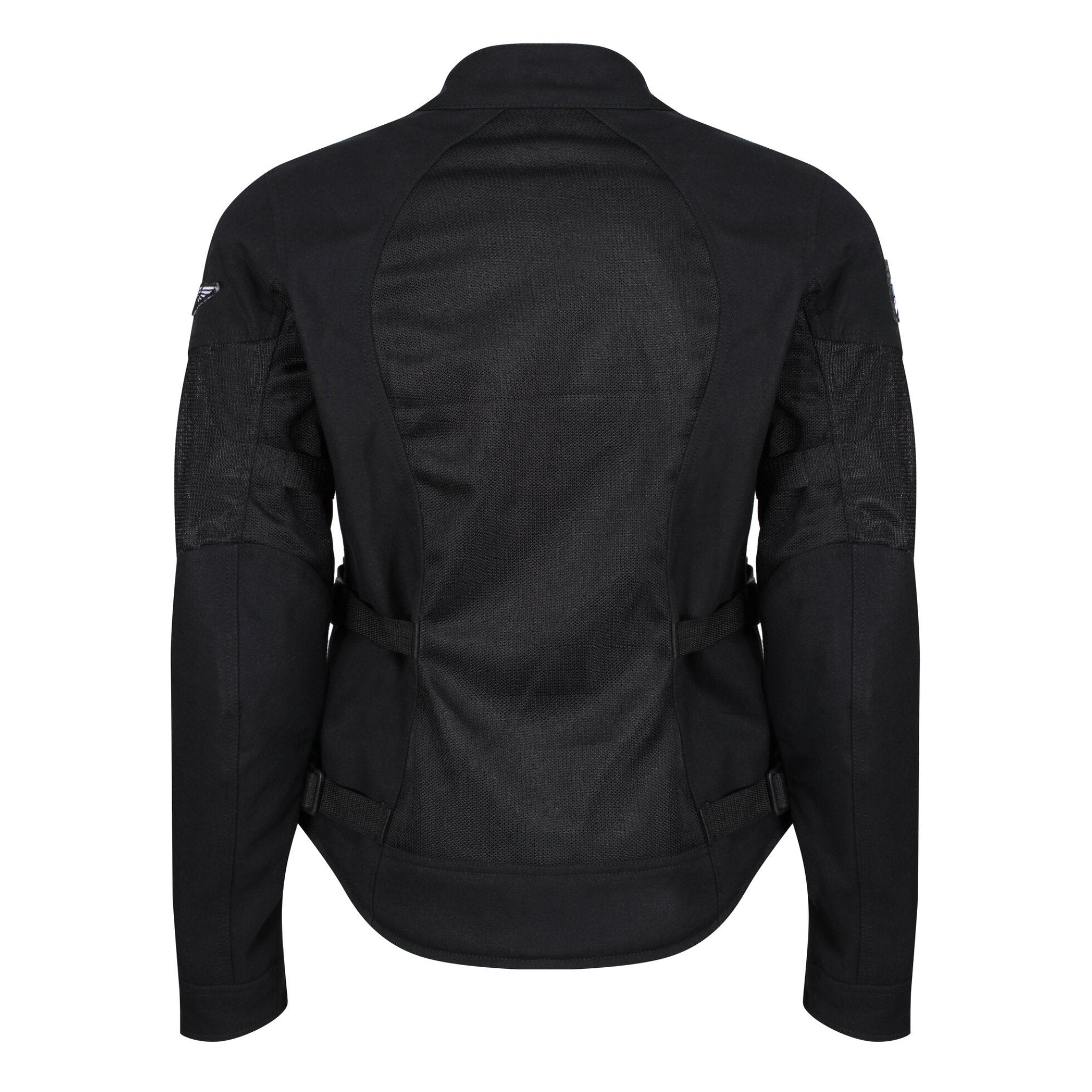 Black summer mesh women's motorcycle jacket from the back