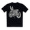 Pando Moto motorcycle t-shirt with the picture of a motorcycle with wings and title that says "going places"