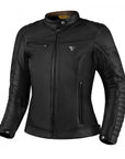 Black leather motorcycle jacket for women from Shima