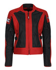 Women's motorcycle summer mesh Jodie jacket from Motogirl in red and black from the front